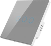 Умный Zigbee выключатель Roximo сенсорный, трехкнопочный, серый SZSEN01-3S