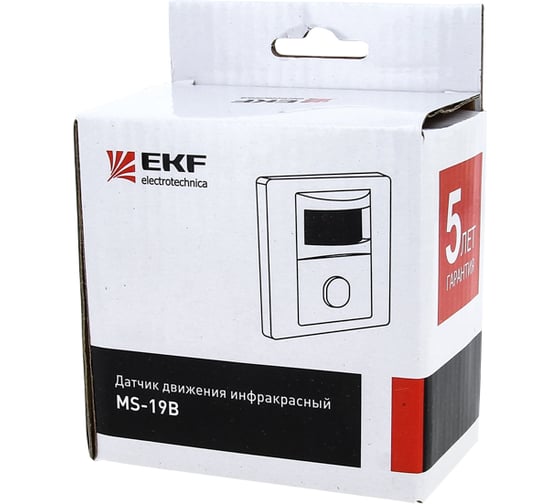 ИК датчик движения EKF встраиваемый 600Вт 120гр. до 9м IP20 MS-19B PROxima SQdd-ms-19B