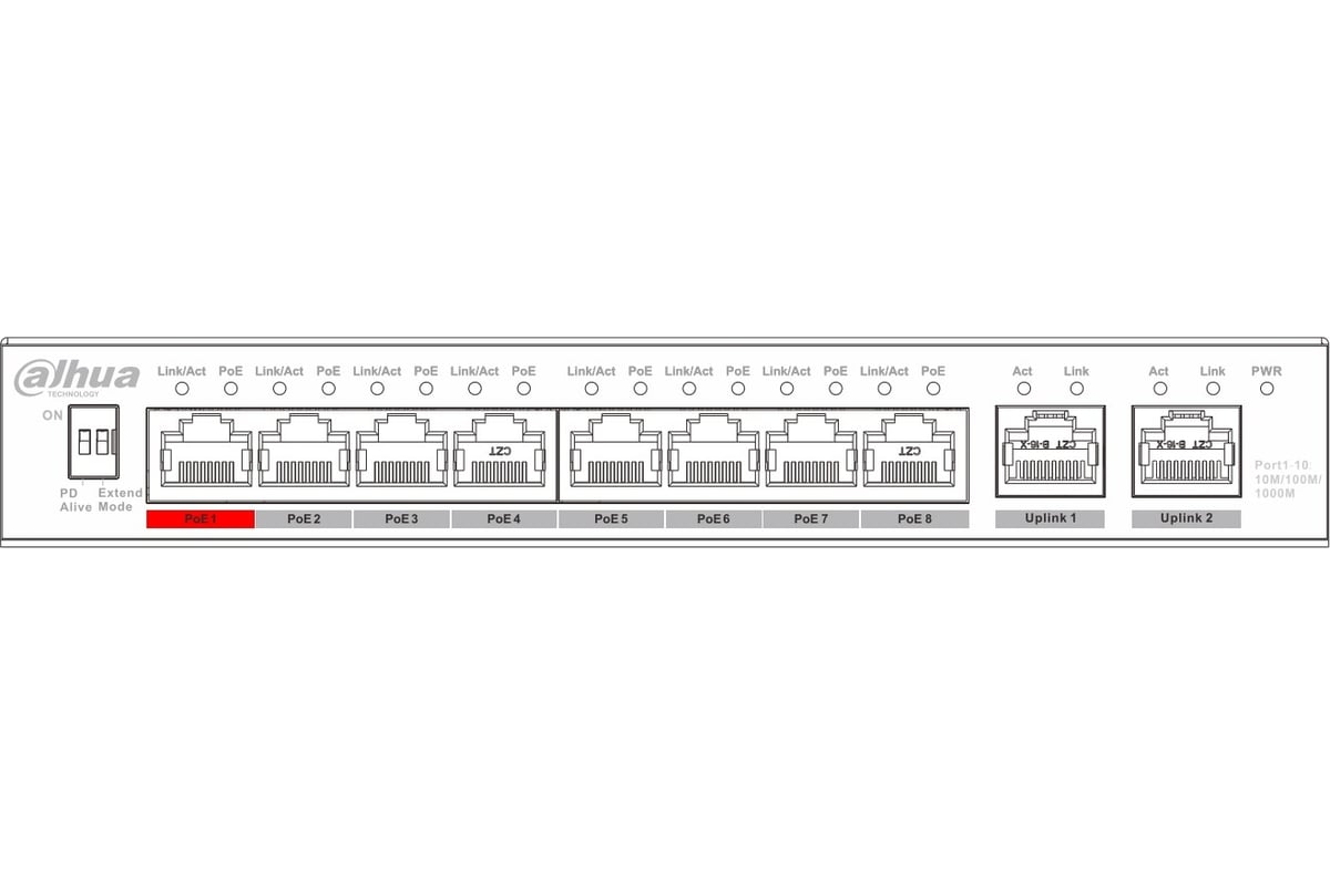 Коммутатор poe DAHUA DH-PFS3010-8GT-96 - выгодная цена, отзывы ...