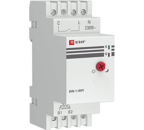 Фотореле на DIN-рейку с выносным датчиком EKF ФР 2-100Лк 25А 3000Вт PROxima fr-din-1-25