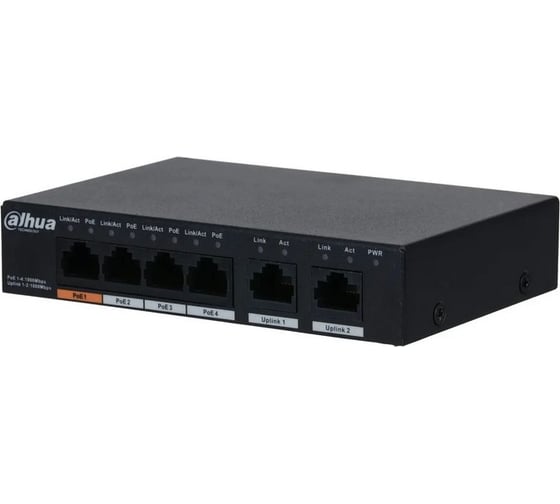 Коммутатор PoE Dahua DH-PFS3006-4GT-60