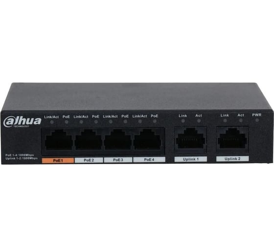 Коммутатор PoE Dahua DH-PFS3006-4GT-60