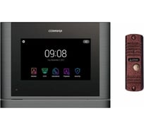 Комплект видеодомофона и вызывной панели COMMAX CDV-704mf (Темное серебро Black smog) / AVC 305 (Черная) CDV-704mf(DarksilverBlackSmog)/AVC305B