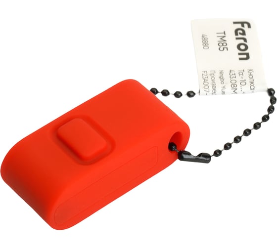 Выключатель беспроводной FERON TM85 SMART одноклавишный soft-touch, красный 48880