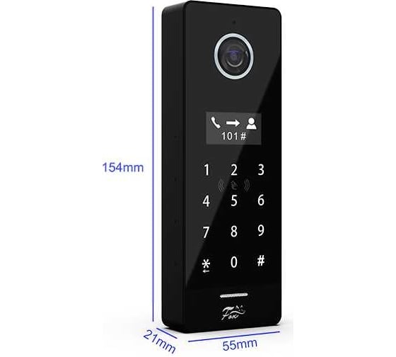 IP видео панель FOX на 20КВ, 2.0MP CMOS HD IP со считывателем Mifare карт + код, POE (черная) FX-ICP232B