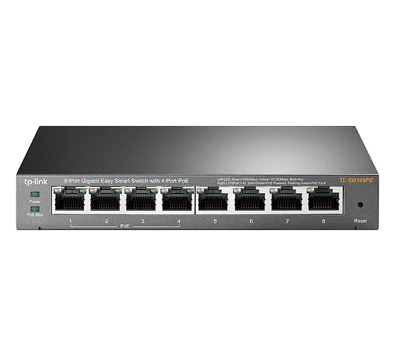 Управляемый коммутатор TP-Link 8G 4PoE 55W TL-SG108PE