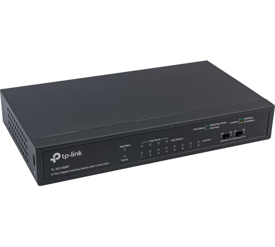 Неуправляемый коммутатор TP-Link 8G 4PoE 55W TL-SG1008P 1