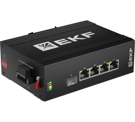 Промышленный неуправляемый коммутатор EKF U-1GX/SFP-4GTP, 1 порт 1000Base-X SFP, 4 порта 10/100/1000Base-T(X) RJ45 c PoE, монтаж на динрейку TSX TSX-U-1GX/SFP-4GTP