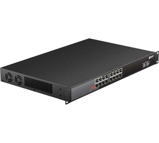 Промышленный неуправляемый коммутатор EKF U-2GX/SFP-16GTP-R, 2 порта 1000Base-X SFP, 16 портов 10/100/1000Base-T(X) RJ45 c PoE, монтаж в 19" стойку TSX TSX-U-2GX/SFP-16GTP-R