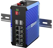 Промышленный неуправляемый коммутатор EKF U-2GX/SFP-8GTP, 2 порта 1000Base-X SFP, 8 портов 10/100/1000Base-T(X) RJ45 c PoE, монтаж на динрейку TSX TSX-U-2GX/SFP-8GTP