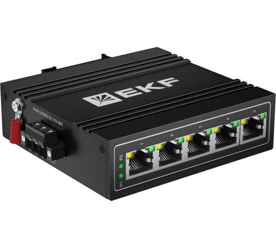 Промышленный неуправляемый коммутатор EKF U-5T, 5 портов 10/100Base-T(X) RJ45, монтаж на динрейку TSX TSX-U-5T