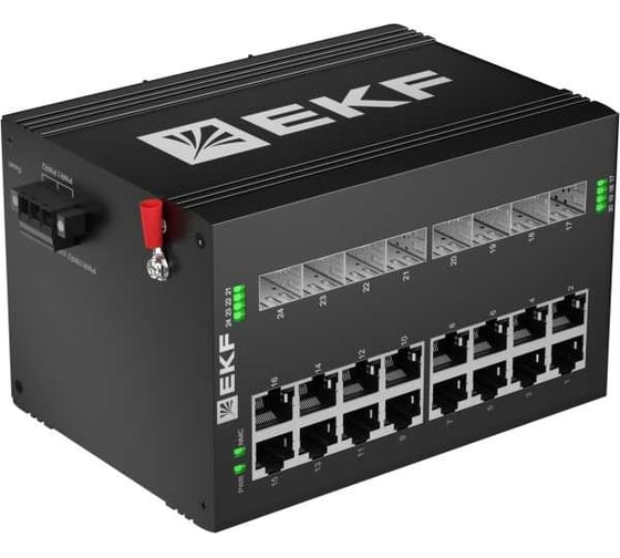 Промышленный неуправляемый коммутатор EKF U-8GX/SFP-16GT, 8 портов 1000Base-X SFP, 16 портов 10/100/1000Base-T(X) RJ45, монтаж на динрейку TSX TSX-U-8GX/SFP-16GT