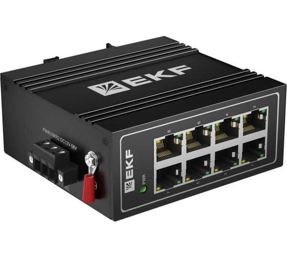 Промышленный неуправляемый коммутатор EKF U-8T, 8 портов 10/100Base-T(X) RJ45, монтаж на динрейку TSX TSX-U-8T