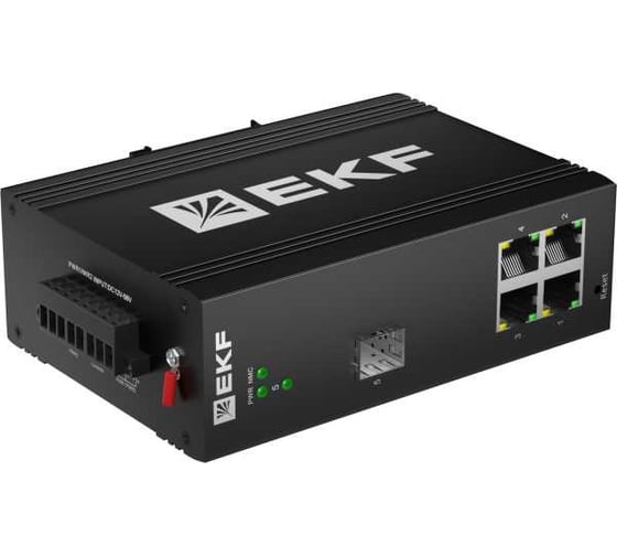 Промышленный управляемый коммутатор EKF уровня L2 ML2-1GX/SFP-4GTP, 1 порт 1000Base-X SFP, 4 порта 10/100/1000Base-T(X) RJ45 c PoE, монтаж на динрейку TSX TSX-ML2-1GX/SFP-4GTP