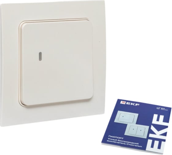 Умный беспроводной выключатель EKF Стокгольм 1-клавишный, белый, Zigbee Сonnect RCV-ST1-WS-ZB