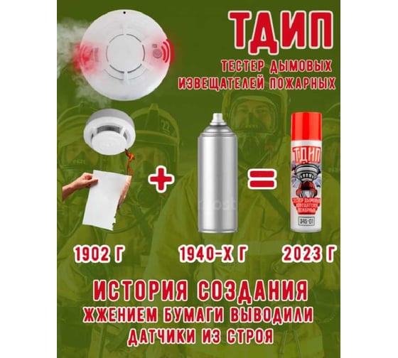 Тестовый аэрозоль дымовых пожарных извещателей ТДИП («345-01») /345 ТДИП/345