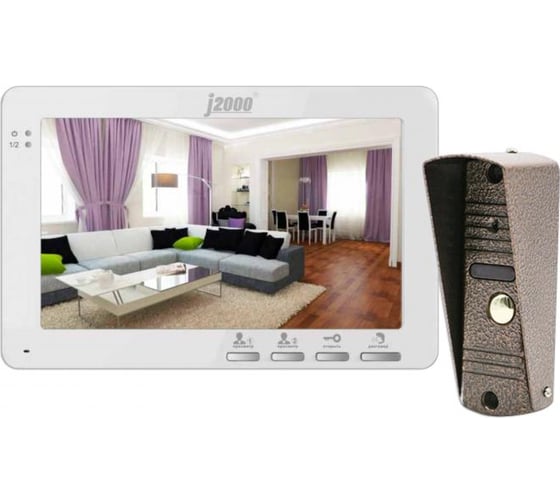 Комплект видеодомоф J2000 7-9 КРИСТИНА AHD 2Mp/АДМИРАЛ AHD 2Mp бел/медь CC000008677