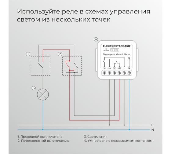Реле Elektrostandard Умный дом с независимым контактом a067444