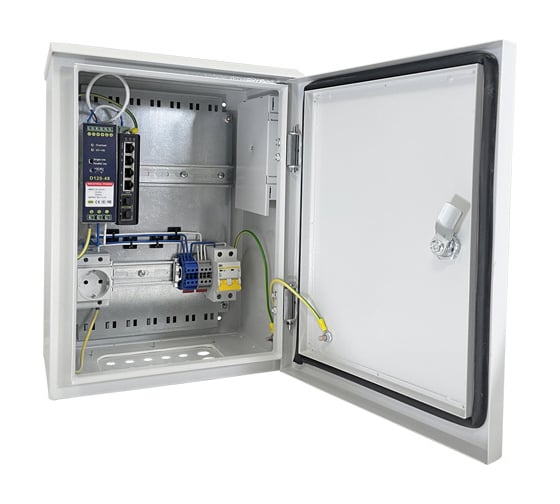 Коммутатор PoE ComOnyx уличный гигабитный, 4PoE + 2SFP, CO-SBOXP505, 250-003 1