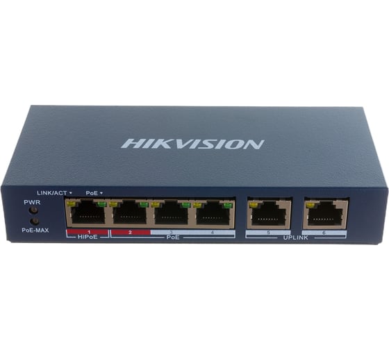 4-х портовый неуправляемый коммутатор Hikvision DS-3E0106HP-E АН5019448