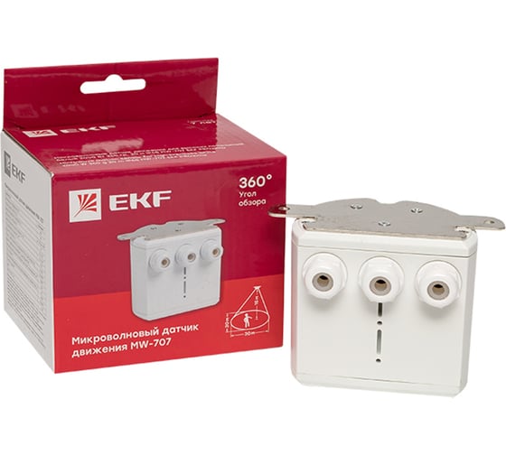 Микроволновый датчик движения EKF MW-707 2000Вт, IP65 dd-mw-707