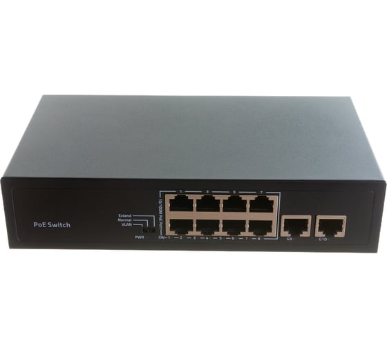10 портовый POE Ethernet коммутатор Tantos TSn-8P10V