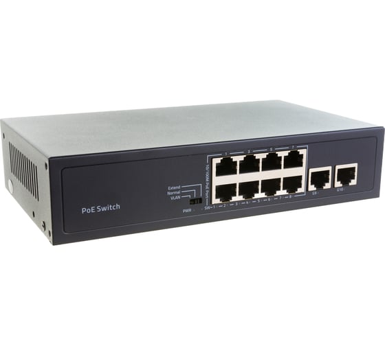 10 портовый POE Ethernet коммутатор Tantos TSn-8P10V