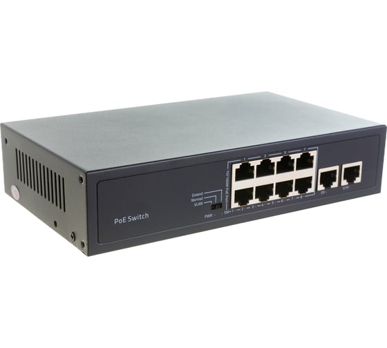 10 портовый POE Ethernet коммутатор Tantos TSn-8P10V