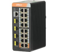 20-портовый гигабитный промышленный коммутатор с 16 портами PoE Dahua DH-PFS4420-16GT-DP АН5029729