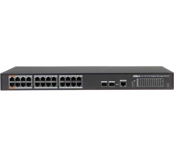 Управляемый 28-портовый гигабитный коммутатор с 24-РОЕ портами Dahua DH-PFS3228-24GT-240 АН5031898