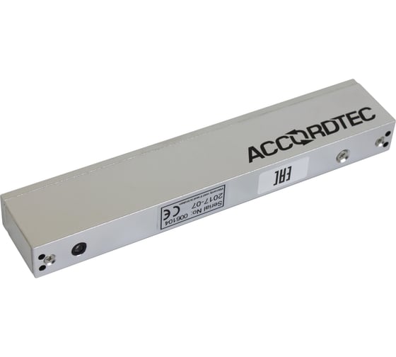 Электромагнитный замок ACCORDTEC сила удержания 180 кг, 12 В/0,3 А, 210x35x23мм, масса 1,2 ML-180AS 00-00017788