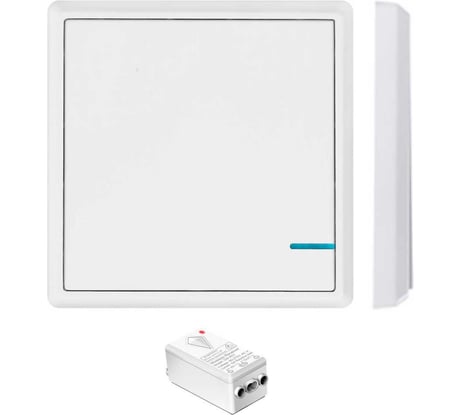 Беспроводной выключатель GRITT Practic 1 клавиша, белый комплект 1 выключатель, 1 радиореле 1000Вт 11101