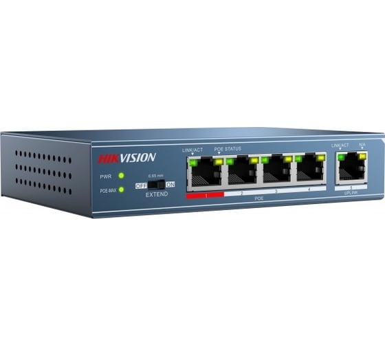 Коммутатор Hikvision Ethernet, PoE DS-3E0105P-E B 20939
