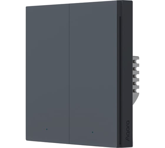 Умный выключатель двухклавишный без нейтрали AQARA Smart Wall WS-EUK02 (Grey) 00-01022711