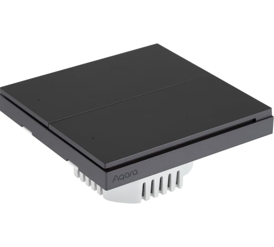Графитовый умный выключатель AQARA двухклавишный без нейтрали WS-EUK02_graphite