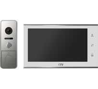 Комплект видеодомофона (вызывная панель -D4005 и монитор -M4705AHD) CTV -DP4705AHD W, поддержка формата Full HD, монитор с экраном 7" белый 10-0000336