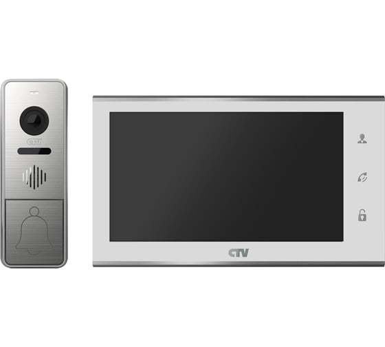 Комплект видеодомофона (вызывная панель -D4005 и монитор -M4705AHD) CTV -DP4705AHD W, поддержка формата Full HD, монитор с экраном 7" белый 10-0000336