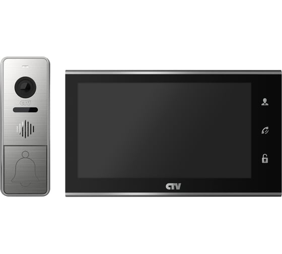 Комплект видеодомофона (вызывная панель -D4005 и монитор -M4705AHD) CTV -DP4705AHD B, поддержка формата Full HD, монитор с экраном 7" черный 10-0000334