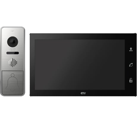 Комплект видеодомофона (вызывная панель -D4005 и монитор -M4706AHD) CTV -DP4706AHD B, поддержка формата Full HD, монитор с экраном 7" черный 10-0000343