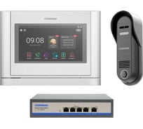 IP Комплект видеодомофона, вызывной панели и коммутатора COMMAX CIOT-1020MWhite/D20P/H4L2 CIOT-1020MWhite/CIOT-D20P/CIOT-H4L2
