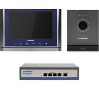 IP Комплект видеодомофона, вызывной панели и коммутатора COMMAX CIOT-1020MSilver+Blue/D21M/H4L2 CIOT-1020MSilver+Blue/CIOT-D21M/CIOT-H4L2