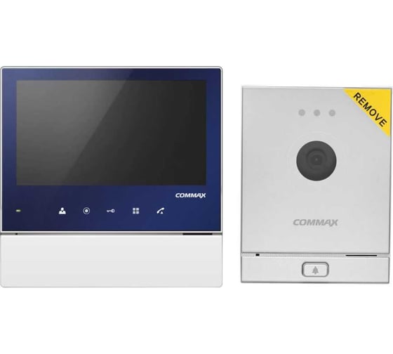 Комплект видеодомофона и вызывной панели COMMAX CDV-70H2 (синий)/DRC-41M(серебро)