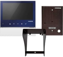Комплект видеодомофона и вызывной панели COMMAX CDV-70H2(синий)/DRC-4CGN2(медь)+Козырек