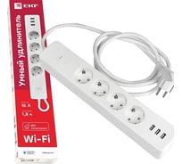 Умный удлинитель c USB EKF Wi-Fi HomeConnect RCE-1-WF