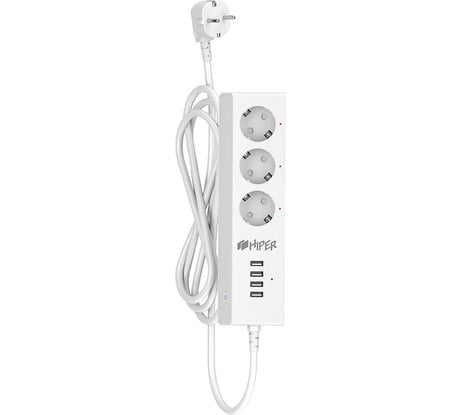 Умный сетевой фильтр Hiper IoTPS34, 3 розетки, 4хUSB порта 524524