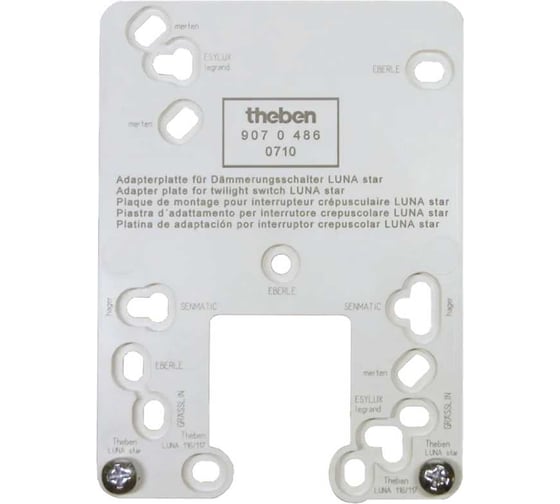 Фотореле Theben LUNA 126 star E, 230В, 16А, 2,6кВт, 2-200Люкс, 20/80c, IP55, крепление-адаптер в комплекте 1260901