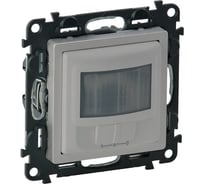 Датчик движения Legrand Valena LIFE 180 250Вт без нейтрали, с ручным управлением, с лицевой панелью, алюминий 752372