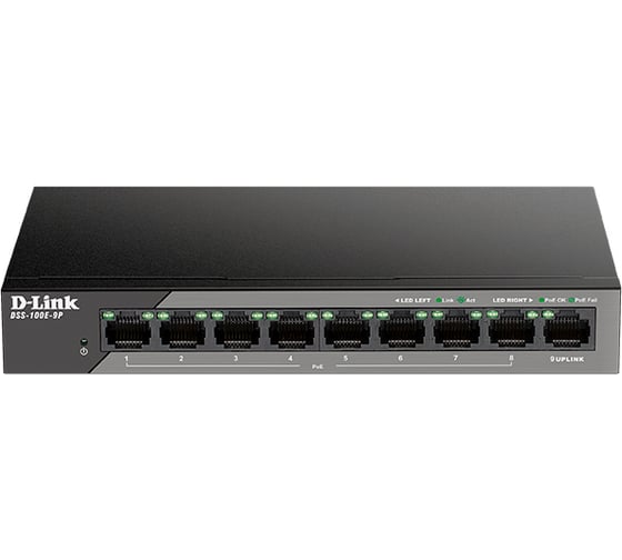 Коммутатор D-link DSS-100E-9P 1