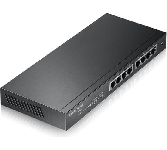 Коммутатор ZYXEL Smart L2 GS1900-8, 8xGE, настольный, бесшумный GS1900-8-EU0101F
