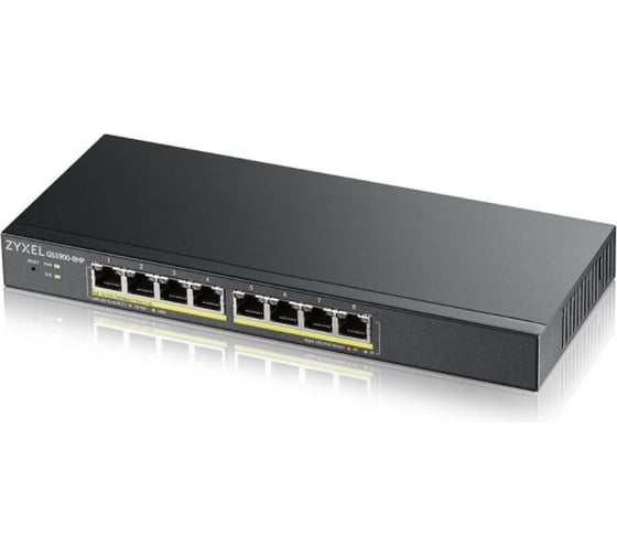 Коммутатор ZYXEL Smart L2 PoE+ GS1900-8HP, 8xGE PoE+ GS1900-8HP-EU0102F